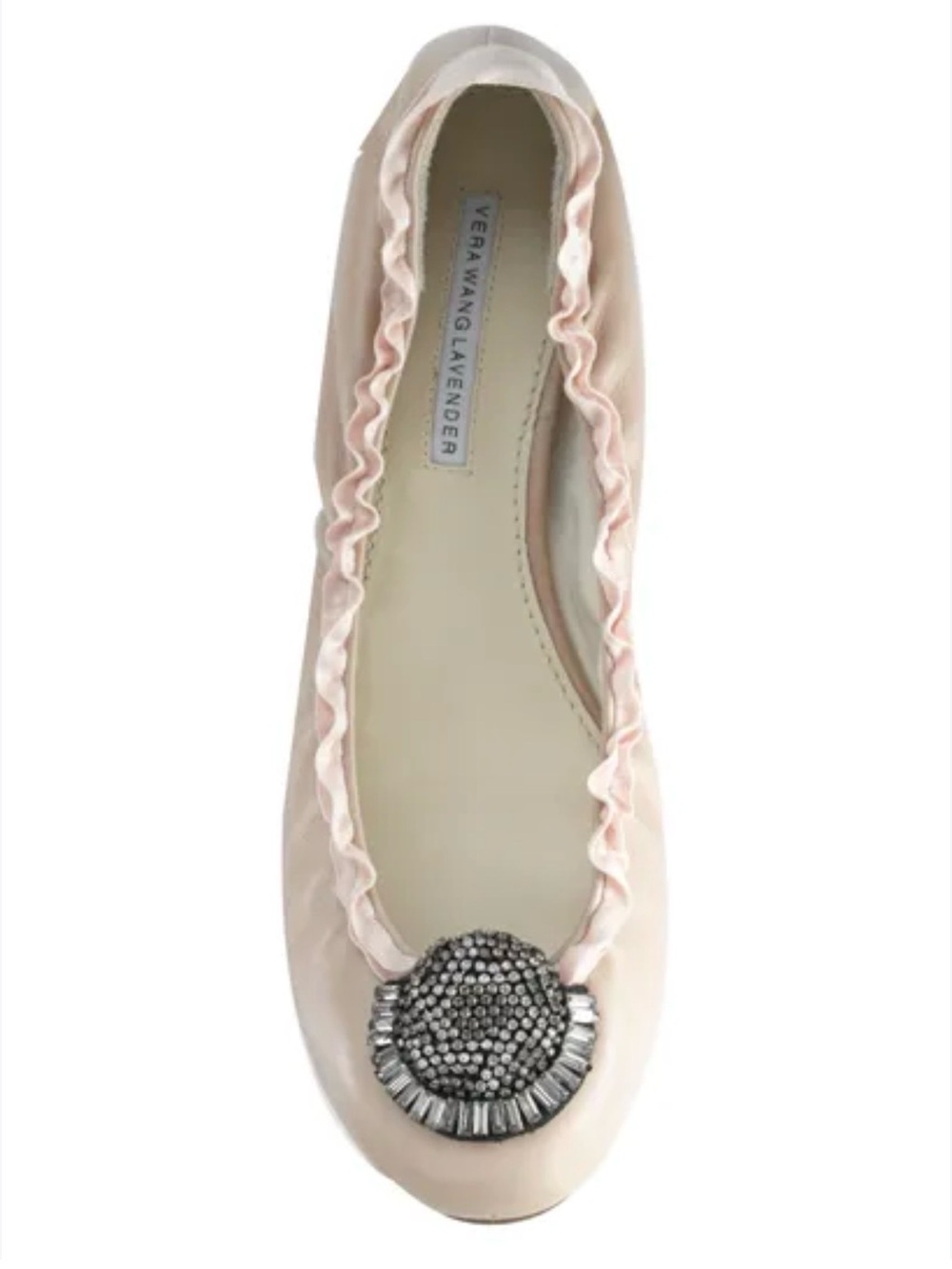 Vera Wang Lavender Ballet Flats in Champagne with Embellished Medallion 10